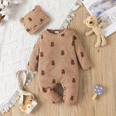 EstilinhoBaby Loja de roupas infantis para Criança e Bebê - Body Infantil Aconchego Adorável - Bege Escuro - 3 - 6 Meses - Body Infantil