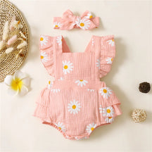 Estilinho Baby Loja de roupas infantis para Criança e Bebê - Body Infantil Florzinha - Rosa - 0 - 3 Meses - Body Infantil