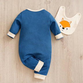 Estilinho Baby Loja de roupas infantis para Criança e Bebê - Body Infantil Raposinha - Azul Escuro - 3 - 6 Meses - Body Infantil