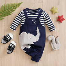 Estilinho Baby Loja de roupas infantis para Criança e Bebê - Body Infantil Safari Divertido - Azul escuro - 0 - 3 Meses - Body Infantil