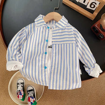 EstilinhoBaby Loja de roupas infantis para Criança e Bebê - Camisa Infantil Mini Estilo - Azul - 9 - 12 Meses - Camisa Infantil