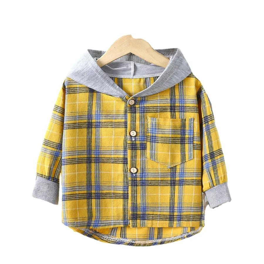 Estilinho Baby Loja de roupas infantis para Criança e Bebê - Casaco Xadrez Infantil Aventuras no Jardim - Amarelo - 2 Anos - Casaco Infantil