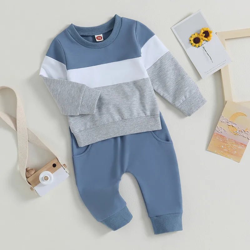 Estilinho Baby Loja de roupas infantis para Criança e Bebê - Conjunto Infantil 2 em 1 - Andarilho - Azul - 0 - 6 Meses - Conjuntinho