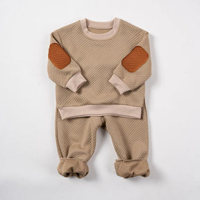 Estilinho Baby Loja de roupas infantis para Criança e Bebê - Conjunto Infantil 2 em 1 - Clássico - Khaki - 9 - 12 Meses - Conjuntinho