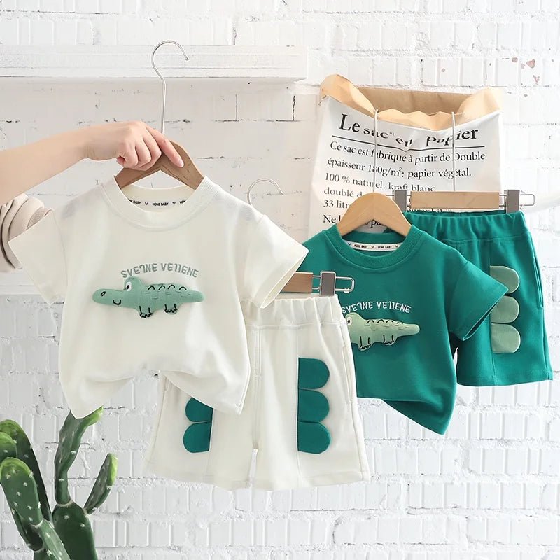 EstilinhoBaby Loja de roupas infantis para Criança e Bebê - Conjunto Infantil 2 em 1 - Alegria Kids - Verde - 12 Meses - Conjuntinho