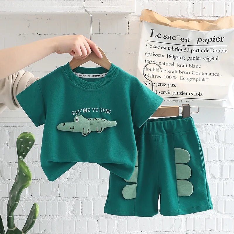 EstilinhoBaby Loja de roupas infantis para Criança e Bebê - Conjunto Infantil 2 em 1 - Alegria Kids - Verde - 12 Meses - Conjuntinho