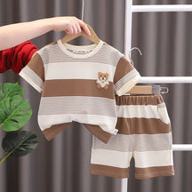 EstilinhoBaby Loja de roupas infantis para Criança e Bebê - Conjunto Infantil 2 em 1 - Carinho Kids - Marrom - 12 Meses - Conjuntinho