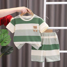 EstilinhoBaby Loja de roupas infantis para Criança e Bebê - Conjunto Infantil 2 em 1 - Carinho Kids - Verde - 12 Meses - Conjuntinho