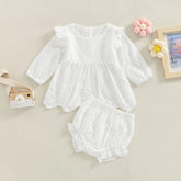 Estilinho Baby Loja de roupas infantis para Criança e Bebê - Conjunto Infantil 2 em 1 - Charme Kids - Branco - 24 Meses - Conjuntinho