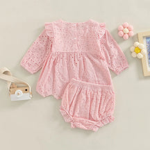 Estilinho Baby Loja de roupas infantis para Criança e Bebê - Conjunto Infantil 2 em 1 - Charme Kids - Rosa - 24 Meses - Conjuntinho