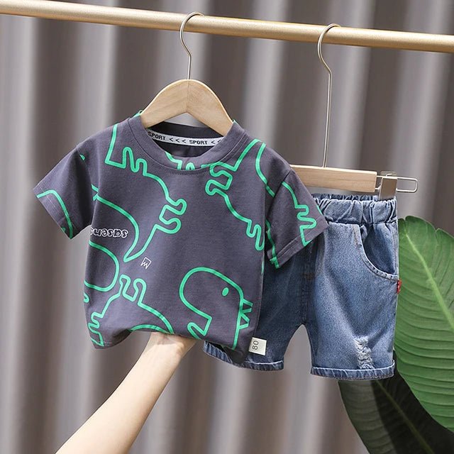 EstilinhoBaby Loja de roupas infantis para Criança e Bebê - Conjunto Infantil 2 em 1 - Chic Boutique - Cinza - 12 Meses - Conjuntinho