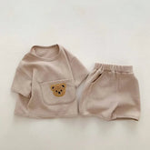 EstilinhoBaby Loja de roupas infantis para Criança e Bebê - Conjunto Infantil 2 em 1 - Chiquititos Charmosos - khaki - 6 Meses - Conjuntinho