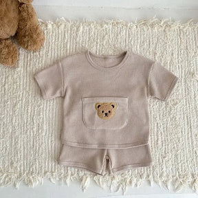 EstilinhoBaby Loja de roupas infantis para Criança e Bebê - Conjunto Infantil 2 em 1 - Chiquititos Charmosos - khaki - 6 Meses - Conjuntinho