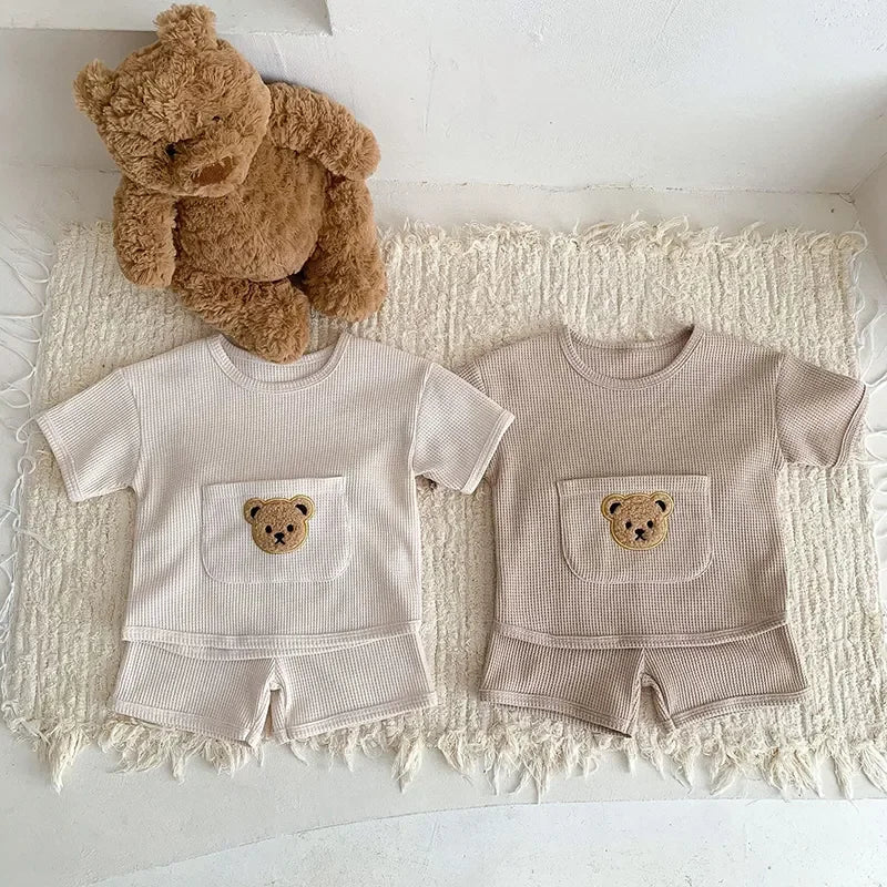 EstilinhoBaby Loja de roupas infantis para Criança e Bebê - Conjunto Infantil 2 em 1 - Chiquititos Charmosos - khaki - 6 Meses - Conjuntinho