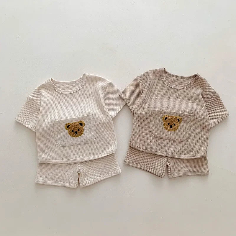 EstilinhoBaby Loja de roupas infantis para Criança e Bebê - Conjunto Infantil 2 em 1 - Chiquititos Charmosos - khaki - 6 Meses - Conjuntinho