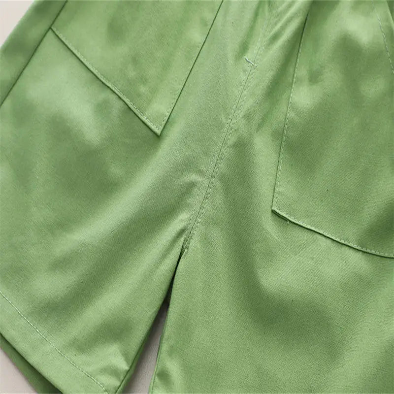 EstilinhoBaby Loja de roupas infantis para Criança e Bebê - Conjunto Infantil 2 em 1 - Cores de Fantasia (Pochete inclusa) - Verde - 6 Meses - Conjuntinho