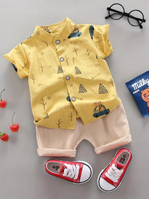 EstilinhoBaby Loja de roupas infantis para Criança e Bebê - Conjunto Infantil 2 em 1 - Detalhes Adoráveis - Amarelo - 0 - 3 Meses - Conjuntinho