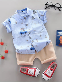 EstilinhoBaby Loja de roupas infantis para Criança e Bebê - Conjunto Infantil 2 em 1 - Detalhes Adoráveis - Azul - 0 - 3 Meses - Conjuntinho