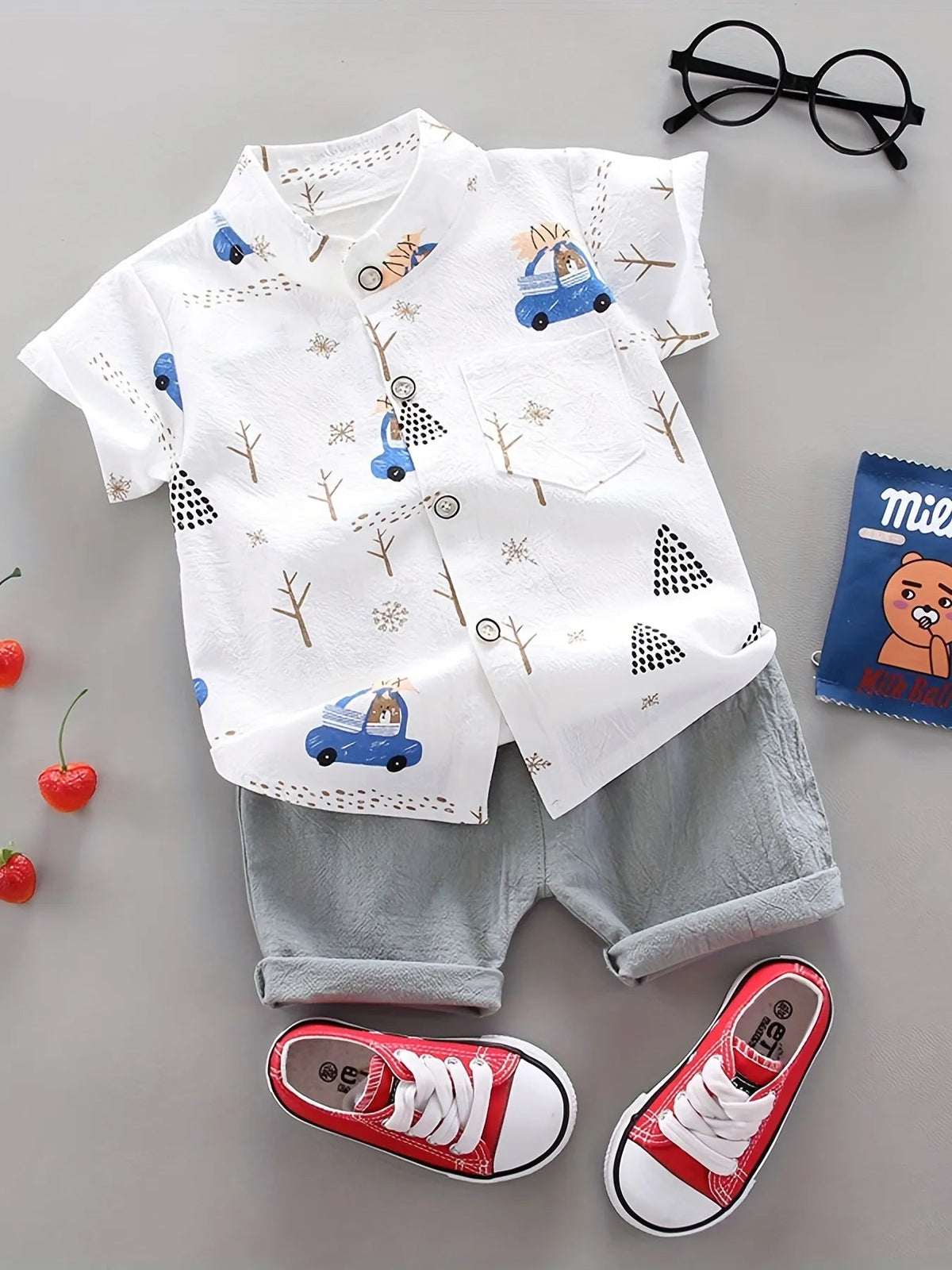 EstilinhoBaby Loja de roupas infantis para Criança e Bebê - Conjunto Infantil 2 em 1 - Detalhes Adoráveis - Branco - 0 - 3 Meses - Conjuntinho