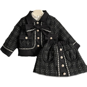 Estilinho Baby Loja de roupas infantis para Criança e Bebê - Conjunto Infantil 2 em 1 - Diva em Dobro - Preto - 12 Meses - Conjuntinho