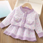 Estilinho Baby Loja de roupas infantis para Criança e Bebê - Conjunto Infantil 2 em 1 - Elegance - Roxo - 6 - 12 Meses - Vestido Infantil