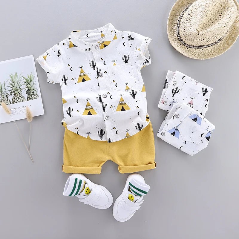 Estilinho Baby Loja de roupas infantis para Criança e Bebê - Conjunto Infantil 2 em 1 - Estampas Surpresa - Amarelo - 0 - 3 Meses - Conjuntinho