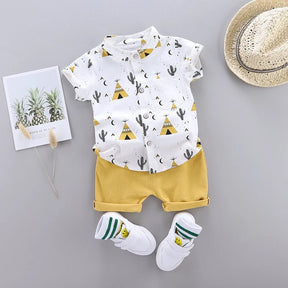 Estilinho Baby Loja de roupas infantis para Criança e Bebê - Conjunto Infantil 2 em 1 - Estampas Surpresa - Amarelo - 0 - 3 Meses - Conjuntinho