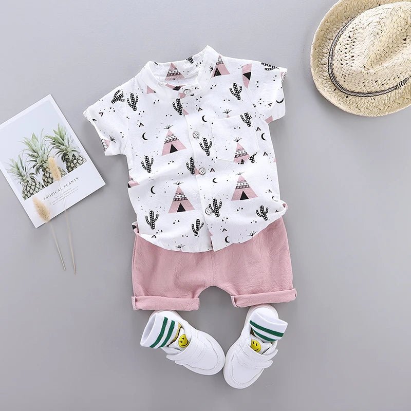 Estilinho Baby Loja de roupas infantis para Criança e Bebê - Conjunto Infantil 2 em 1 - Estampas Surpresa - Rosa - 0 - 3 Meses - Conjuntinho