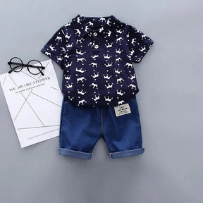 EstilinhoBaby Loja de roupas infantis para Criança e Bebê - Conjunto Infantil 2 em 1 - Estampinhas Alegres - Branco - Até 1 Ano - Conjuntinho