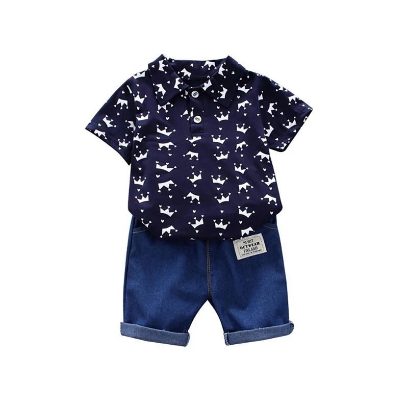 EstilinhoBaby Loja de roupas infantis para Criança e Bebê - Conjunto Infantil 2 em 1 - Estampinhas Alegres - Preto - Até 1 Ano - Conjuntinho