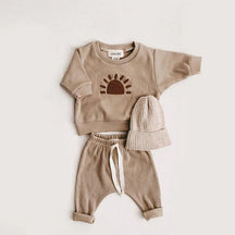 Estilinho Baby Loja de roupas infantis para Criança e Bebê - Conjunto Infantil 2 em 1 - Estilo Divertido - Marrom - 6 - 9 Meses - Conjuntinho