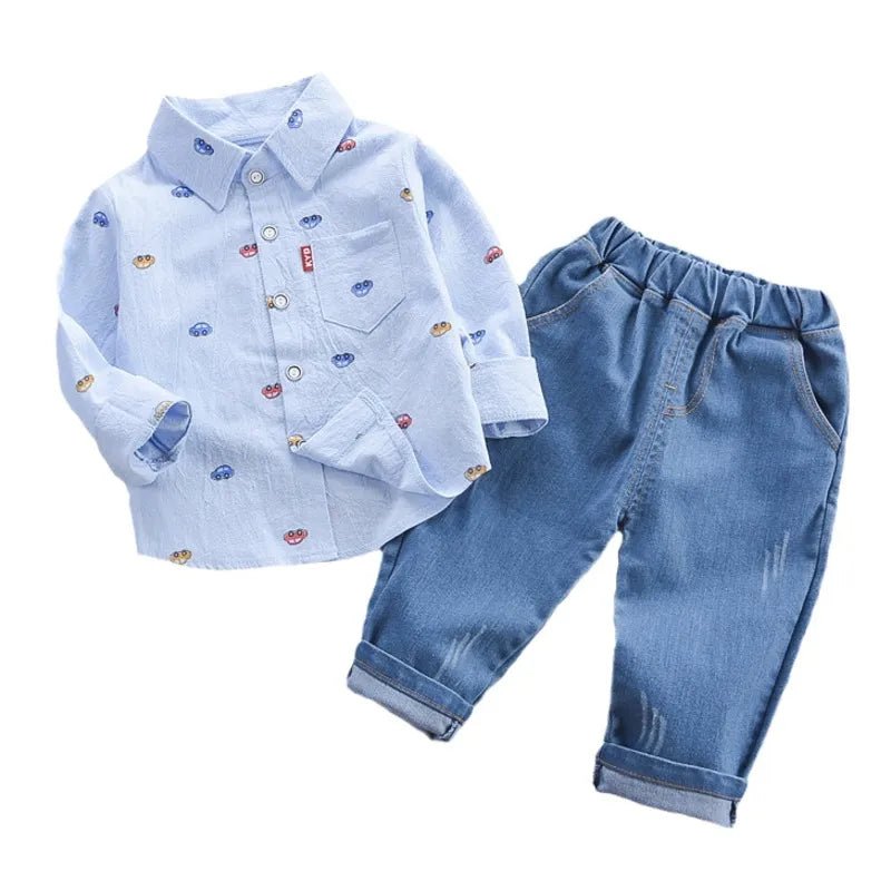 EstilinhoBaby Loja de roupas infantis para Criança e Bebê - Conjunto Infantil 2 em 1 - Laços de Botões - Azul - 12 Meses - Conjuntinho