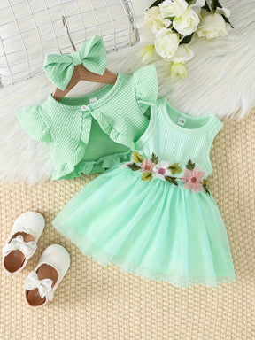 Estilinho Baby Loja de roupas infantis para Criança e Bebê - Conjunto Infantil 2 em 1 - Magia Transformadora - Verde - 3 Anos - Conjuntinho