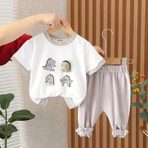 EstilinhoBaby Loja de roupas infantis para Criança e Bebê - Conjunto Infantil 2 em 1 - Mini Encanto - Khaki - 12 Meses - Conjuntinho