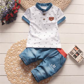 EstilinhoBaby Loja de roupas infantis para Criança e Bebê - Conjunto Infantil 2 em 1 - Mini Estilo Divertido - Branco - PP - Conjuntinho