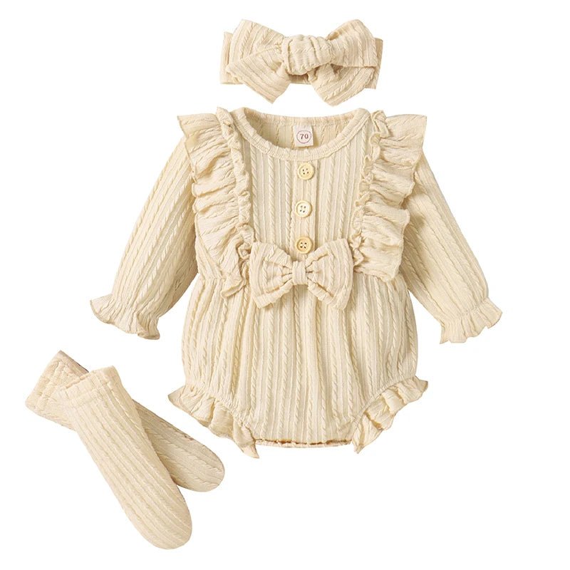 Estilinho Baby Loja de roupas infantis para Criança e Bebê - Conjunto Infantil 3 em 1 - Meiga - Branco - 0 - 3 Meses - Conjuntinho