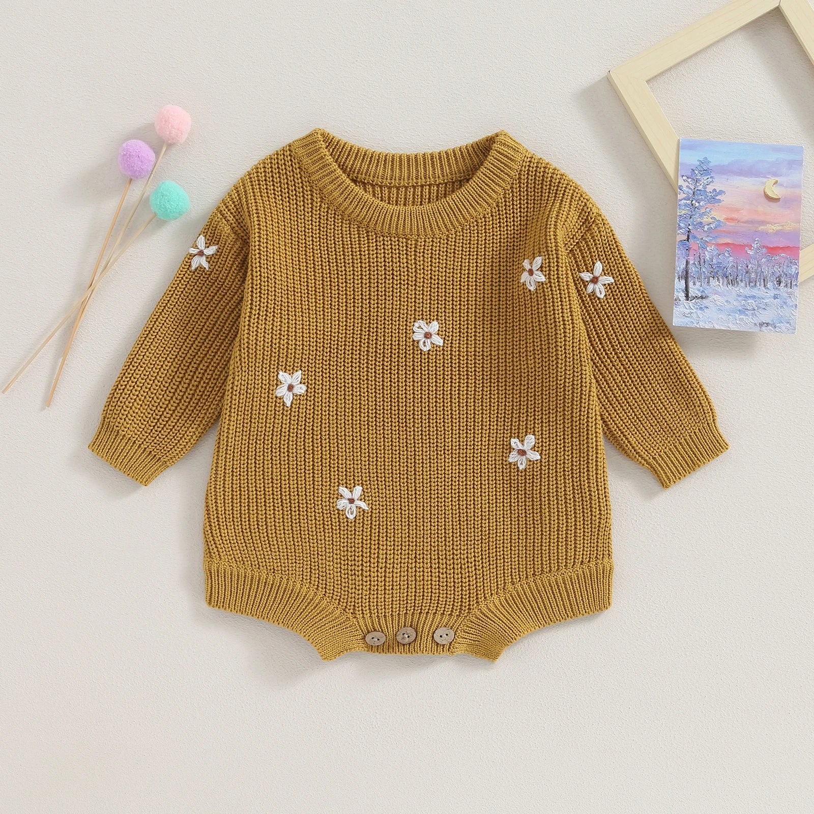 Estilinho Baby Loja de roupas infantis para Criança e Bebê - Macacão Infantil Estampada - Amarelo - 3 Meses - Macacão Infantil