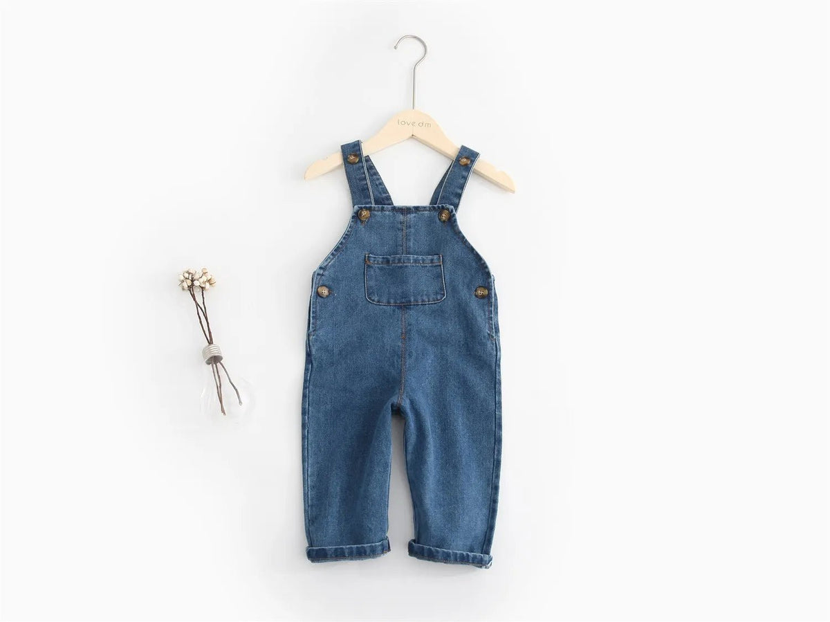 EstilinhoBaby Loja de roupas infantis para Criança e Bebê - Macacão Infantil Mini Aventura - Jeans - 80cm - Macacão Infantil