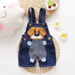 EstilinhoBaby Loja de roupas infantis para Criança e Bebê - Macacão Infantil Pequenino Dog - Jeans - 9 - 12 Meses - Macacão Infantil