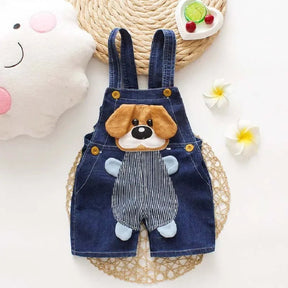 EstilinhoBaby Loja de roupas infantis para Criança e Bebê - Macacão Infantil Pequenino Dog - Jeans - 9 - 12 Meses - Macacão Infantil