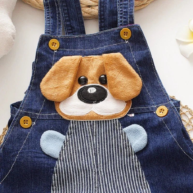 EstilinhoBaby Loja de roupas infantis para Criança e Bebê - Macacão Infantil Pequenino Dog - Jeans - 9 - 12 Meses - Macacão Infantil