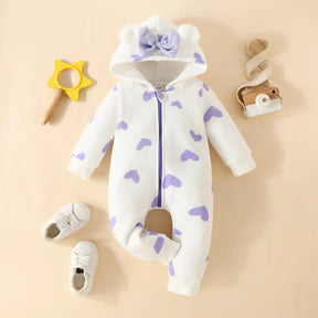 Estilinho Baby Loja de roupas infantis para Criança e Bebê - Pijama Infantil Coraçãozinho - Lilás - 0 - 3 Meses - Pijama Infantil