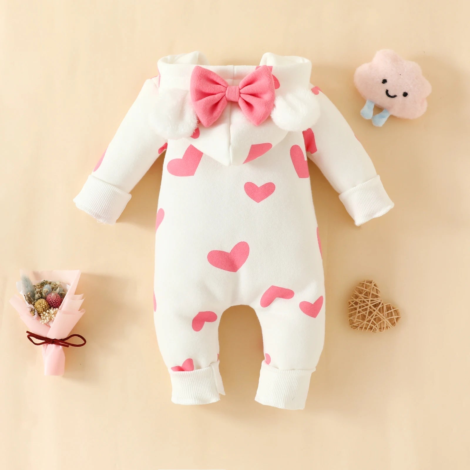 Estilinho Baby Loja de roupas infantis para Criança e Bebê - Pijama Infantil Coraçãozinho - Rosa - 0 - 3 Meses - Pijama Infantil