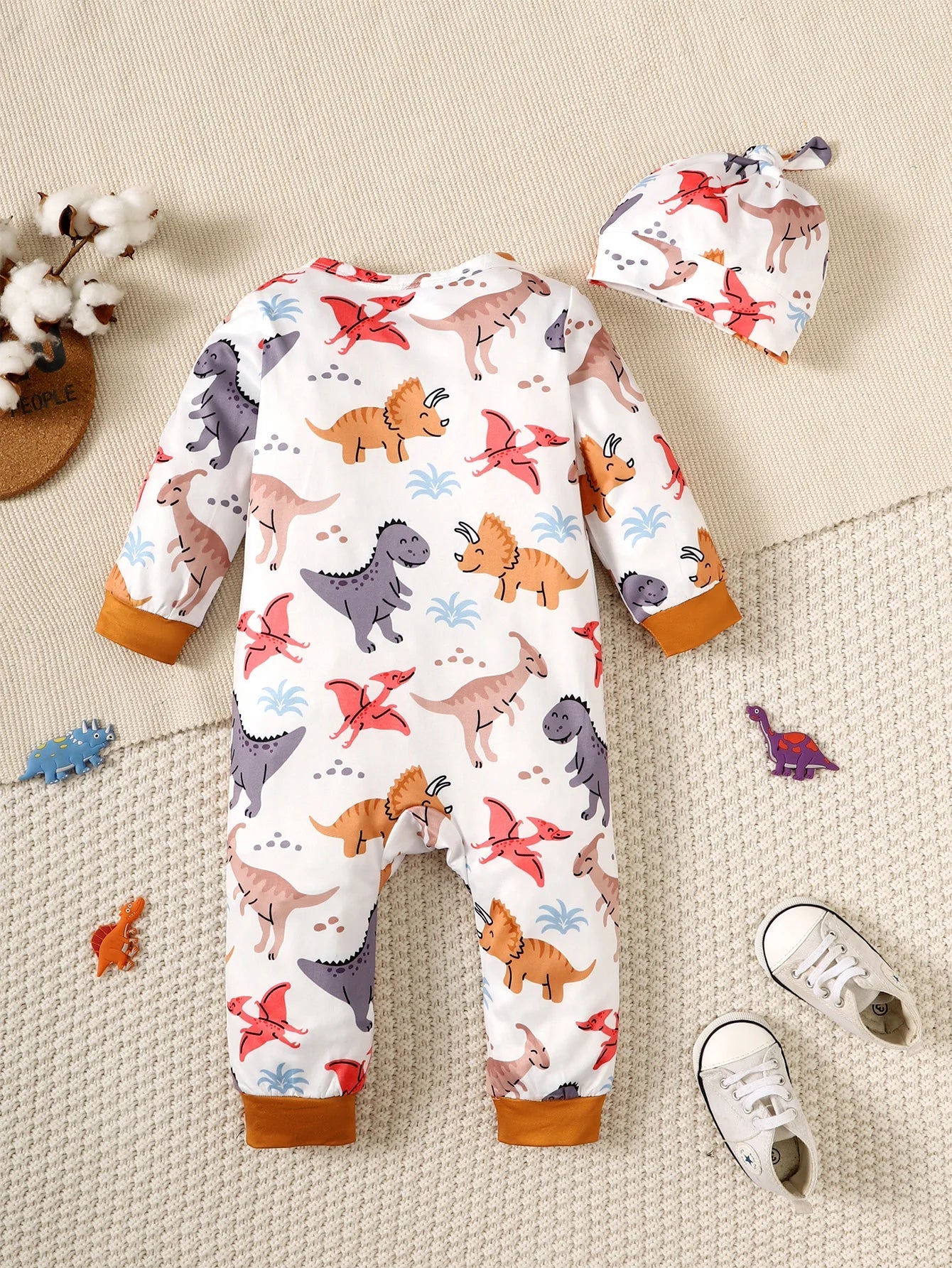 Estilinho Baby Loja de roupas infantis para Criança e Bebê - Pijama Infantil Dino Divertido - Branco - 9 Meses - Pijama Infantil