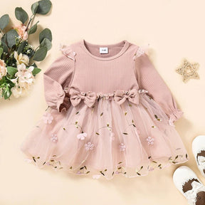 Estilinho Baby Loja de roupas infantis para Criança e Bebê - Vestido Infantil Borboleta Encantada - Rosa - 3 - 6 Meses - Vestido Infantil