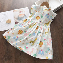 Estilinho Baby Loja de roupas infantis para Criança e Bebê - Vestido Infantil Borboletas no Jardim - Branco - 4 Anos - Vestido Infantil