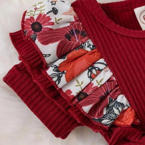 Estilinho Baby Loja de roupas infantis para Criança e Bebê - Vestido Infantil Cores do Inverno - Vermelho - 0 - 3 Meses - Vestido Infantil