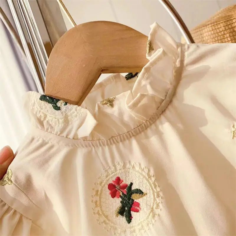 Estilinho Baby Loja de roupas infantis para Criança e Bebê - Vestido Infantil Doce Melodia - Bege - 3 Anos - Vestido Infantil