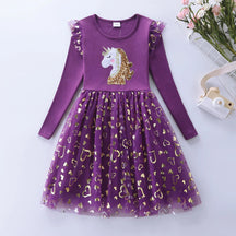 Estilinho Baby Loja de roupas infantis para Criança e Bebê - Vestido Infantil Encanto de Fadas - Roxo - 6 - 7 Anos - Vestido Infantil