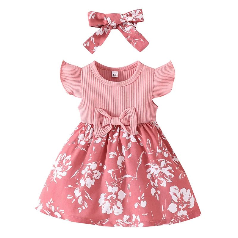 Estilinho Baby Loja de roupas infantis para Criança e Bebê - Vestido Infantil Flores do Jardim - Rosa - 3 - 6 Meses - Vestido Infantil